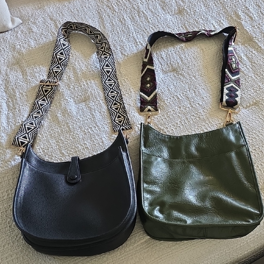 Crossbody Black and Green Shoulder Bags